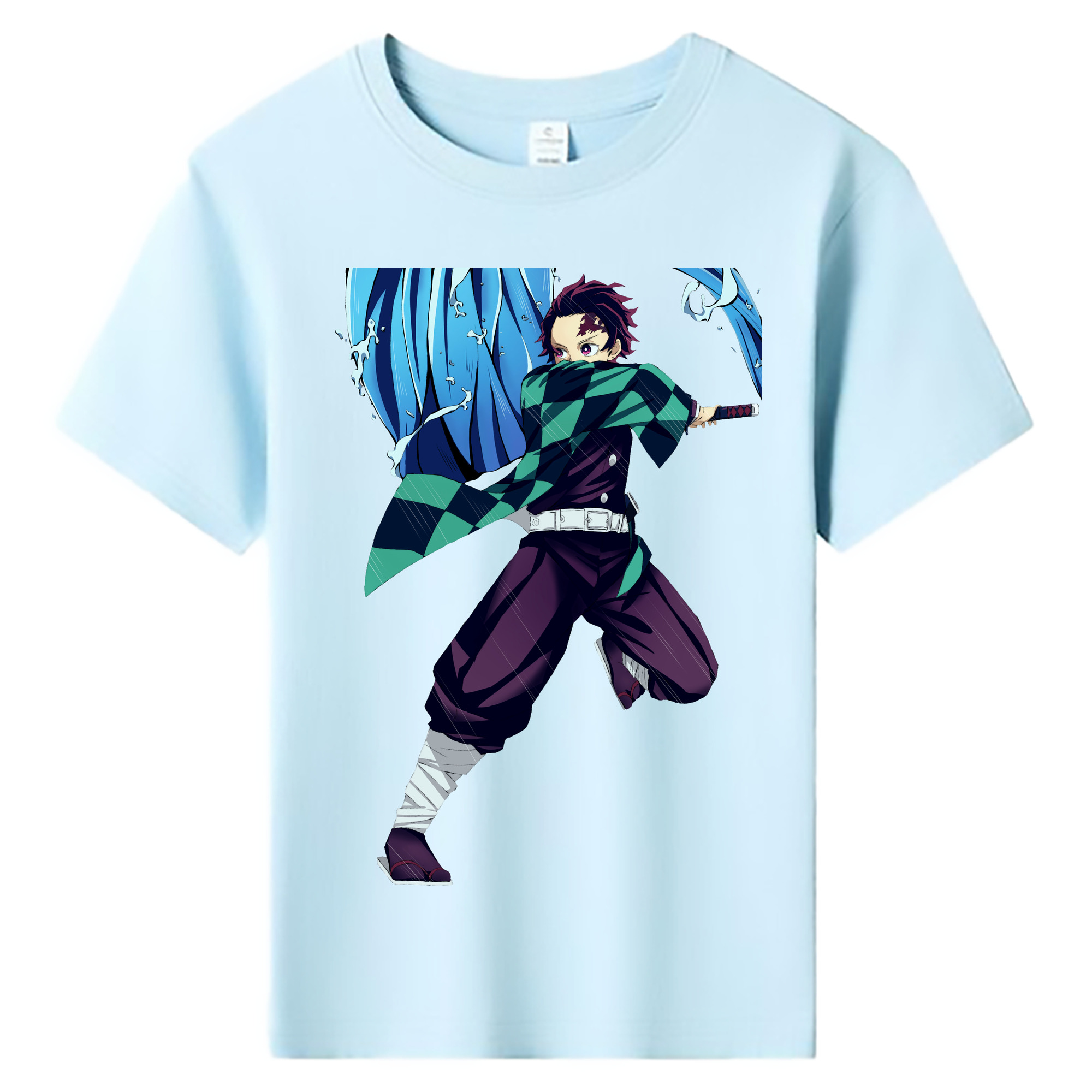 （画像用） 鬼滅の刃 竈門 炭治郎／かまど たんじろう Kamado Tanjirou 綿100％キッズTシャツ（フロントプリント）